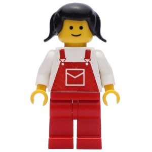 ovr009G Overalls rode met Pocket - rode benen, Zwarte Female Hair gebruikt *0M0000