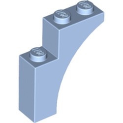 13965-105 Steen, halve boog 1x3x3 (hoger model) (trapsgewijs) blauw, lichthelder NIEUW *1L257