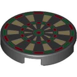 14769pb024-11 Tegel 2x2 rond met nopgat achterkant Dartboard zwart NIEUW *0L0T1