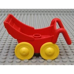 2147c01-5G DUPLO Kinderwagen (PAKKETPOST) rood gebruikt *