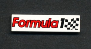 2431pb023-1G Tegel 1x4 FORMULA 1 en vlag wit gebruikt *5t04-02