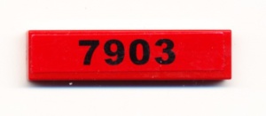 2431pb095-5G Tegel 1x4 met zwarte 7903 (Sticker) rood gebruikt *5t04-05