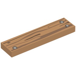2431pb415-150 Tegel 1x4 Houtmotief met zilveren spijkers caramel, midden NIEUW *0K000
