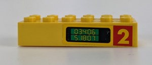 2456pb013-3G Steen 2x6 nummer 2 beide zijdes (Sticker) geel gebruikt *5V13-01