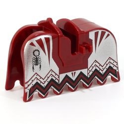 2490pb04-59G Zadel met bepantsering schorpioen rood, donker gebruikt *0D000