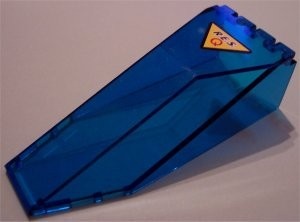 2507pb06-14G Cockpit glas 10x4x2 1/3 met res-q logo transparant donkerblauw gebruikt *3L0000