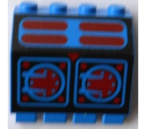 2582pb01-7G Scharnierpaneel 2x4x3 1-3v Aquazone motief blauw gebruikt *1L0000