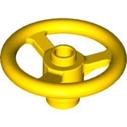 2819-3 Technic, stuur 3 noppen lang geel NIEUW *0B016