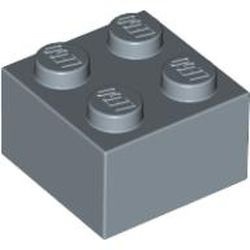 3003-55G Steen 2x2 blauw, zandkleurig gebruikt *1A055