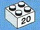 3003pb054-1 Steen 2x2 opdruk 20 wit NIEUW *5K0000