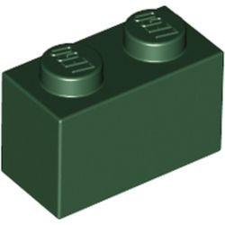 3004-80G Steen 1x2 groen, donker gebruikt *1A008