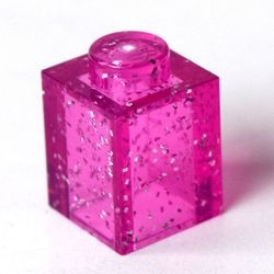 3005-100 Steen 1x1 paars, donkerglitter NIEUW *1L003