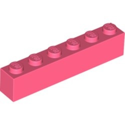 3009-220 Steen 1x6 rood, koraal NIEUW *1L0000