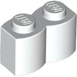 30136-1 Steen 1x2 gewelfd (pallisaden) wit gebruikt *1R005