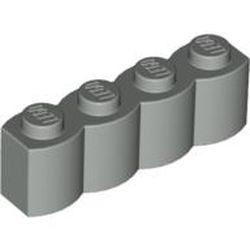 30137-9 Steen 1x4 gewelfd lichtgrijs (klassiek) NIEUW *1L045