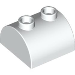 30165-1G Steen 2x2 halfronde kop, 2 noppen bovenop wit gebruikt *1L200