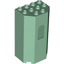 30246-48 Kasteelmuur 3x4x6 (4xhoek+raampje) groen, zandkleurig gebruikt *3D000