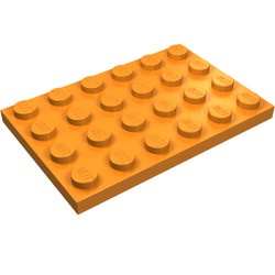 3032-4 Platte plaat 4x6 oranje NIEUW *5K0000