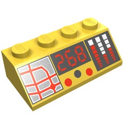 3037px8-3G Dakpan bedrukt 45 2x4 met 268 op zwarte achtergrond geel gebruikt *5R000