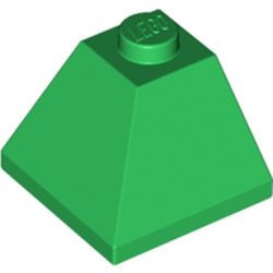3045-6G Dakpan 45 graden 2x2 hoek buitenzijde groen gebruikt *1L419