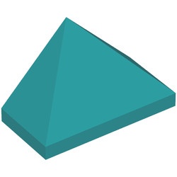 3048c-39G DakNOK 45 graden 2x1 driekantig Bodempin turquoise, donker gebruikt *1L183