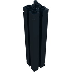 30646b-11 Pilaar 2x2x8 4 zijden glad met groeven zwart NIEUW *2B072