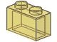 3065-19G Steen 1x2 zonder centrale versterking transparant geel gebruikt *1L1-7