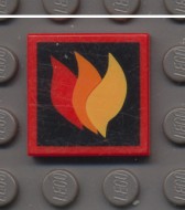 3068bpb0074-5G Tegel 2x2 met brandweer logo rood gebruikt *5T05-25