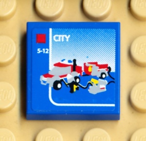3068bpb0319-7G Tegel 2x2 Brandweerauto (Sticker) blauw gebruikt *5T05-23