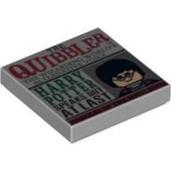 3068bpb0346-86G Tegel 2x2 Opdruk HP THE QUIBBLER grijs, licht (blauwachtig) gebruikt *5T05-19