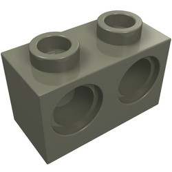 32000-10G Technic, steen 1x2 met 2 gaten donker, grijs (klassiek) gebruikt *