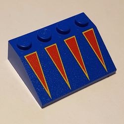 3297px1-7G Dakpan bedrukt 33 3x2 met rode driehoeken blauw gebruikt *5R000