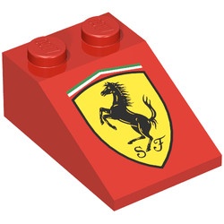 3298pb015-5 Dakpan bedrukt 33 3x2 met Ferrari Logo Pattern rood NIEUW *0K000