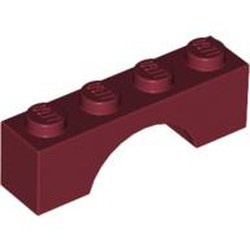 3659-59G Steen, boog 1x4x1 hoog rood, donker gebruikt *