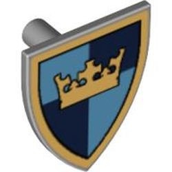 3846pb024-86 Schild driehoek gouden kroon op licht/donkerblauwe blokken grijs, licht (blauwachtig) NIEUW *0L0000