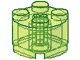 3941-16 Steen, rond 2x2 transparant, neongroen NIEUW *1L080/82