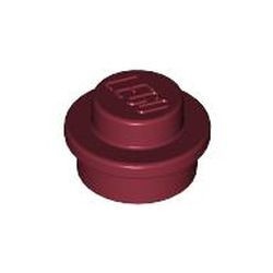 4073-59 Platte plaat 1x1 rond rood, donker NIEUW *1L208/09