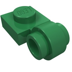 4081b-6 Platte plaat 1x1 met gesloten clip (dikke ring) groen NIEUW *1L289/5
