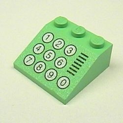 4161pb01-37G Dakpan bedrukt 33 3x3 met tien toetsen (kassa) groen, midden gebruikt *5R000