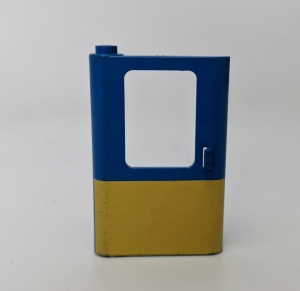 4181p01-7G Trein, Deur 1x4x5 links met gele onderzijde blauw gebruikt *1D0000