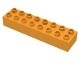 4199-31G DUPLO steen 2x8 (LET OP: DUPLO IS VRIJWEL ALTIJD PAKKETPOST) oranje, midden gebruikt *