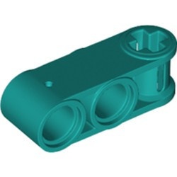 42003-39 Technic, As koppelaar lengte 3 met 2 gaten (2 rond, 1 as 90graden) turquoise, donker NIEUW *0B012