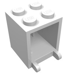 4345a-1G Box 2x2x2 opening voorkant dichte noppen wit gebruikt *5K000