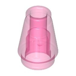 4589b-50 Kegel 1x1x1 transparant, donkerroze NIEUW *1L084