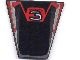 47753pb002-11 Steen, wig 4x4 met "3" en rood/zilver patroon zwart gebruikt *
