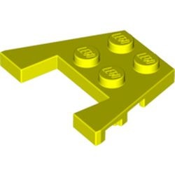 48183-236 Wigplaat 3x4 (L+R toelopend) met inkepingen Neon geel NIEUW *