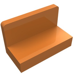 4865b-150 Paneel 1x2x1 (bankje) vlak afgeronde hoeken caramel, midden NIEUW *1L419