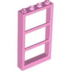 57894-104G Raam 1x4x6 Frame geen ruit 3 vakken roze, helder gebruikt *