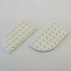 712old-1G Platte plaat 4x8 afgerond LINKS, Wafel bodem (VERGEELD) wit gebruikt *3D0000