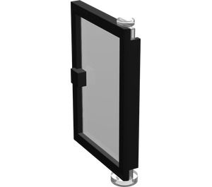 73435c01-11G Deur 1x4x5 rechts met groot glas (geen frame nodig) zwart gebruikt *1L0000